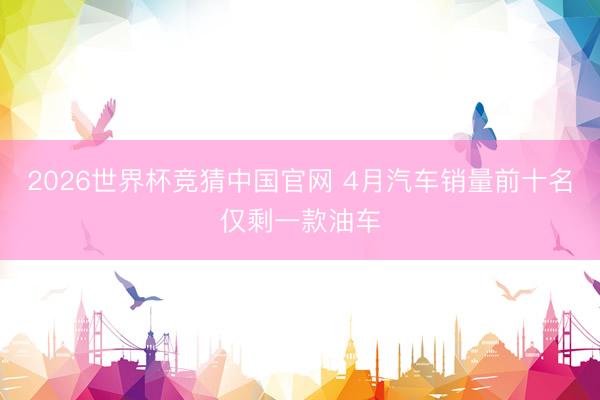 2026世界杯竞猜中国官网 4月汽车销量前十名仅剩一款油车