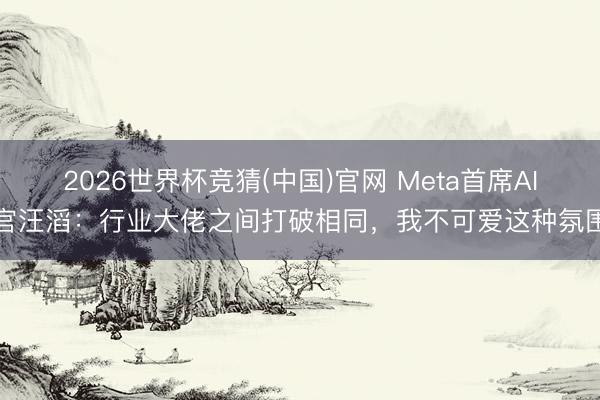 2026世界杯竞猜(中国)官网 Meta首席AI官汪滔:行业大佬之间打破相同,我不可爱这种氛围