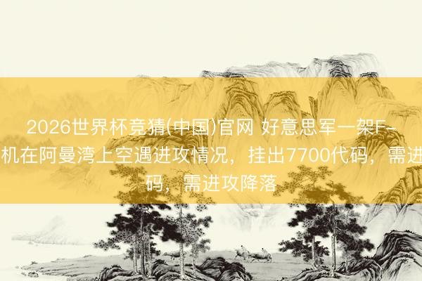 2026世界杯竞猜(中国)官网 好意思军一架F-35讲和机在阿曼湾上空遇进攻情况，挂出7700代码，需进攻降落