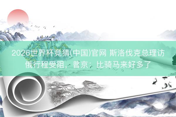 2026世界杯竞猜(中国)官网 斯洛伐克总理访俄行程受阻，普京：比骑马来好多了