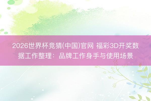 2026世界杯竞猜(中国)官网 福彩3D开奖数据工作整理：品牌工作身手与使用场景