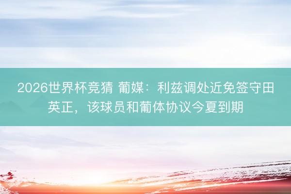 2026世界杯竞猜 葡媒：利兹调处近免签守田英正，该球员和葡体协议今夏到期