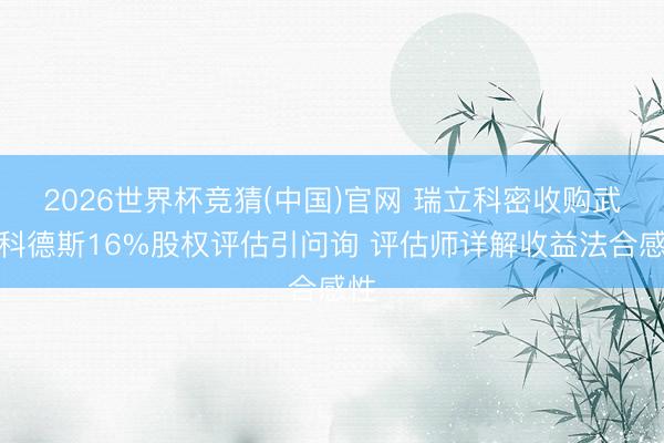 2026世界杯竞猜(中国)官网 瑞立科密收购武汉科德斯16%股权评估引问询 评估师详解收益法合感性