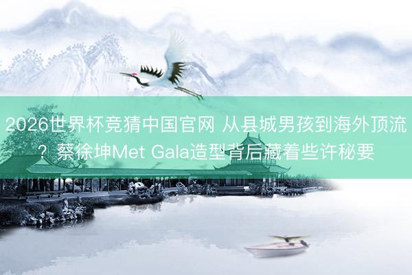 2026世界杯竞猜中国官网 从县城男孩到海外顶流？蔡徐坤Met Gala造型背后藏着些许秘要