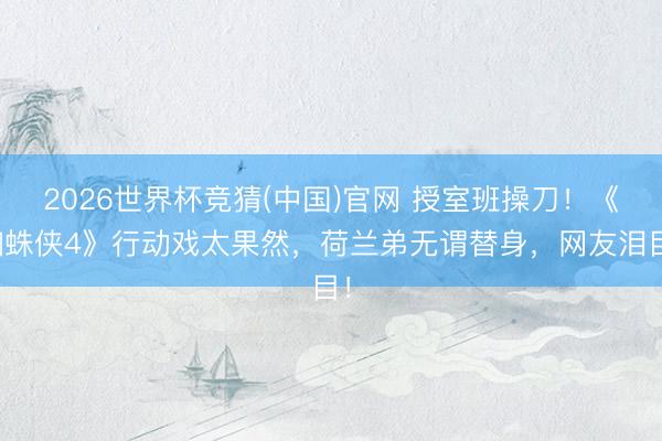 2026世界杯竞猜(中国)官网 授室班操刀!《蜘蛛侠4》行动戏太果然,荷兰弟无谓替身,网友泪目!