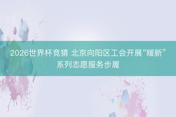 2026世界杯竞猜 北京向阳区工会开展“暖新”系列志愿服务步履