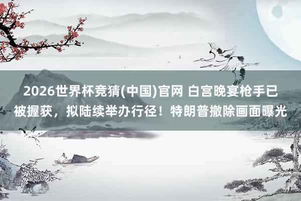 2026世界杯竞猜(中国)官网 白宫晚宴枪手已被握获，拟陆续举办行径！特朗普撤除画面曝光